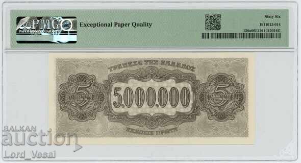 Grecia 5.000.000 drahme 1944 PMG 66EPQ Gem Uncirculated cu preț € 65.00 | 127.13 BGN