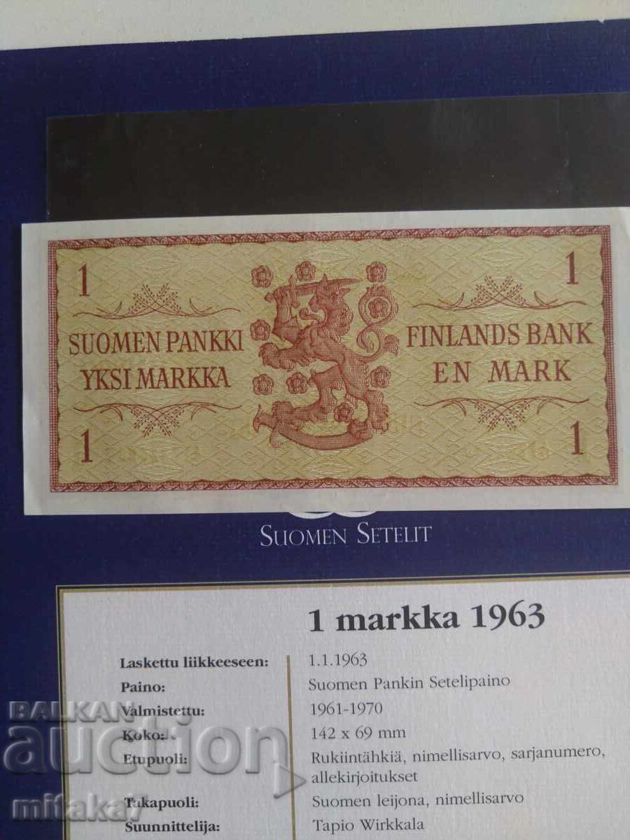 Licitație 1 marcă 1963, Finlanda