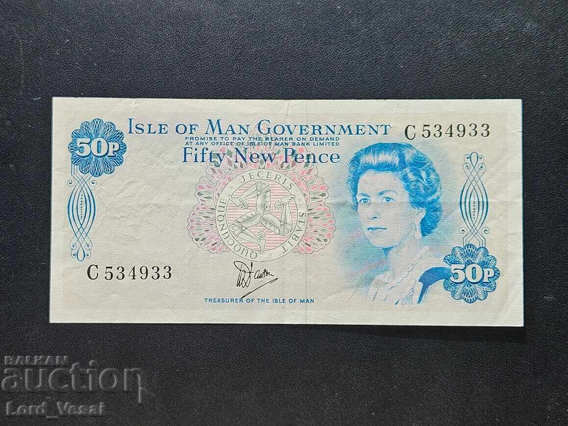 Insula Man 50 Pence ND (1979) W. Dawson VF