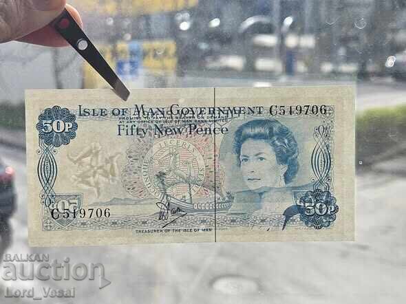 Auction  Isle of Man 50 Pence ND (1979) W. Dawson UNC