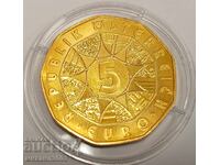 Austria 5 euro 2005 silver 800/1000 fineness with gilding, 10 grams