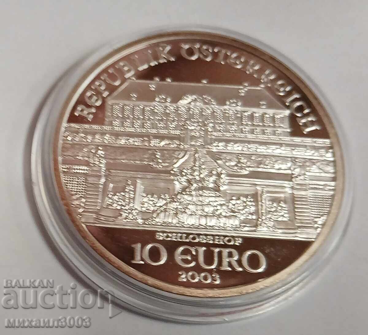 Austria 10 euro 2003 argint puritate 925/1000 - 17,3 grame cu preț € 60.00 | 117.35 BGN Austria 10 euro 2003 argint puritate 925/1000 - 17,3 grame cu preț € 60.00 | 117.35 BGN