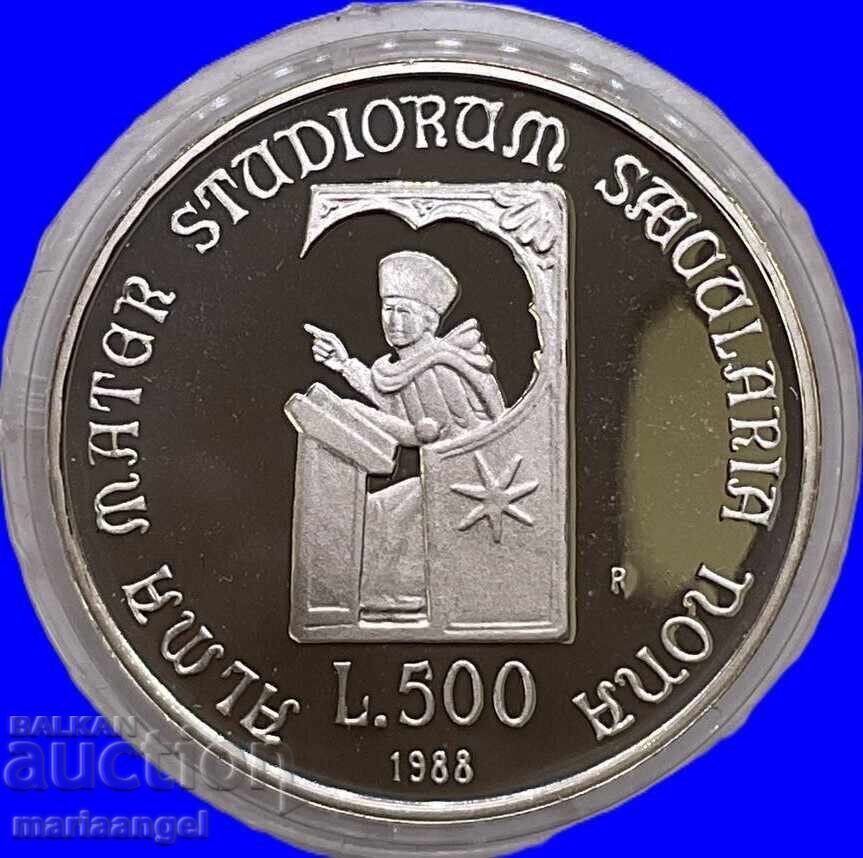 500 Lire 1988 Italia Jubileul Universității din Bologna PROOF UNC