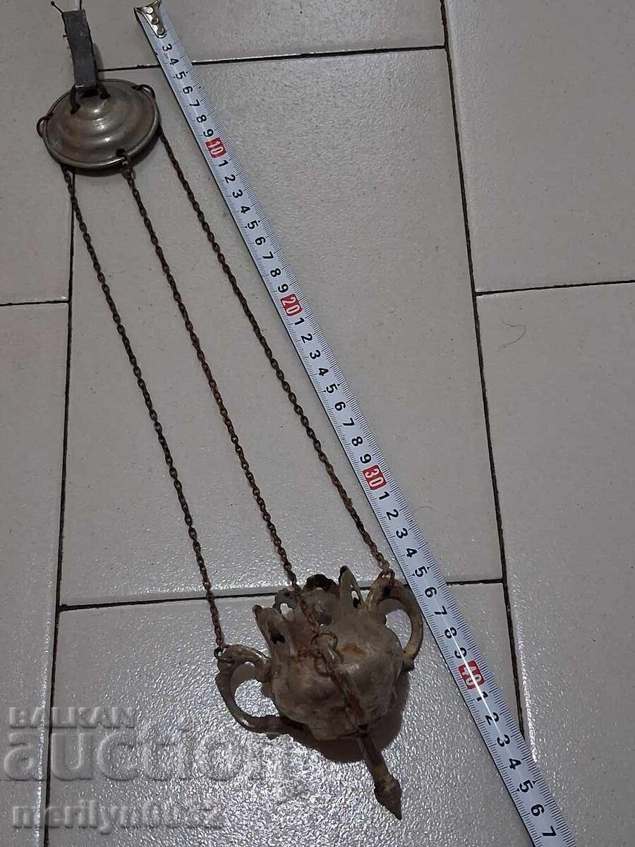 Παλαιό οικιακό χάλκινο καντήλι - 6