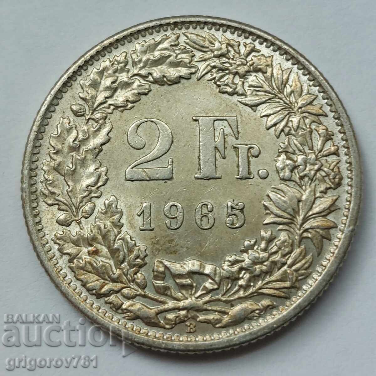 2 franci argint Elveția 1965 B - monedă de argint #2