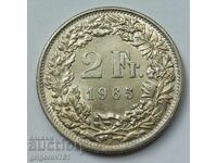2 francs silver Switzerland 1965 B - silver coin #2