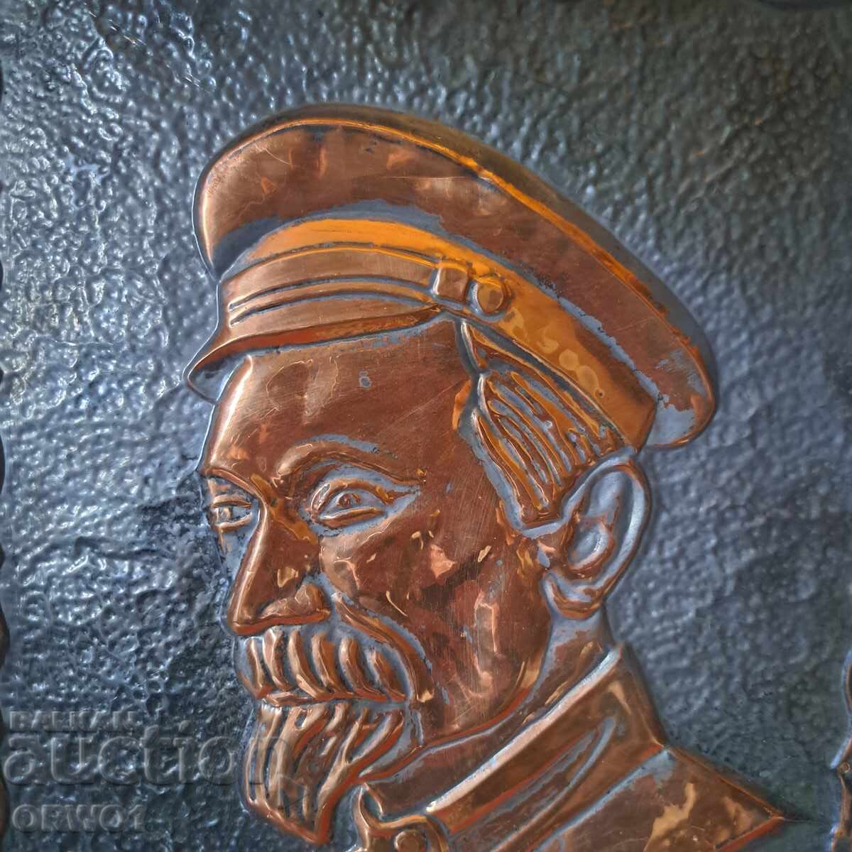 Licitație Basorelief Dzerjinski din cupru, portret mare de perete, tablou