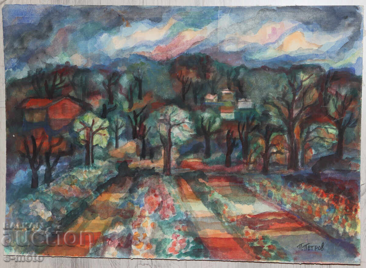Tablou acuarelă peisaj Petar Petrov cu preț € 100.00 | 195.58 BGN
