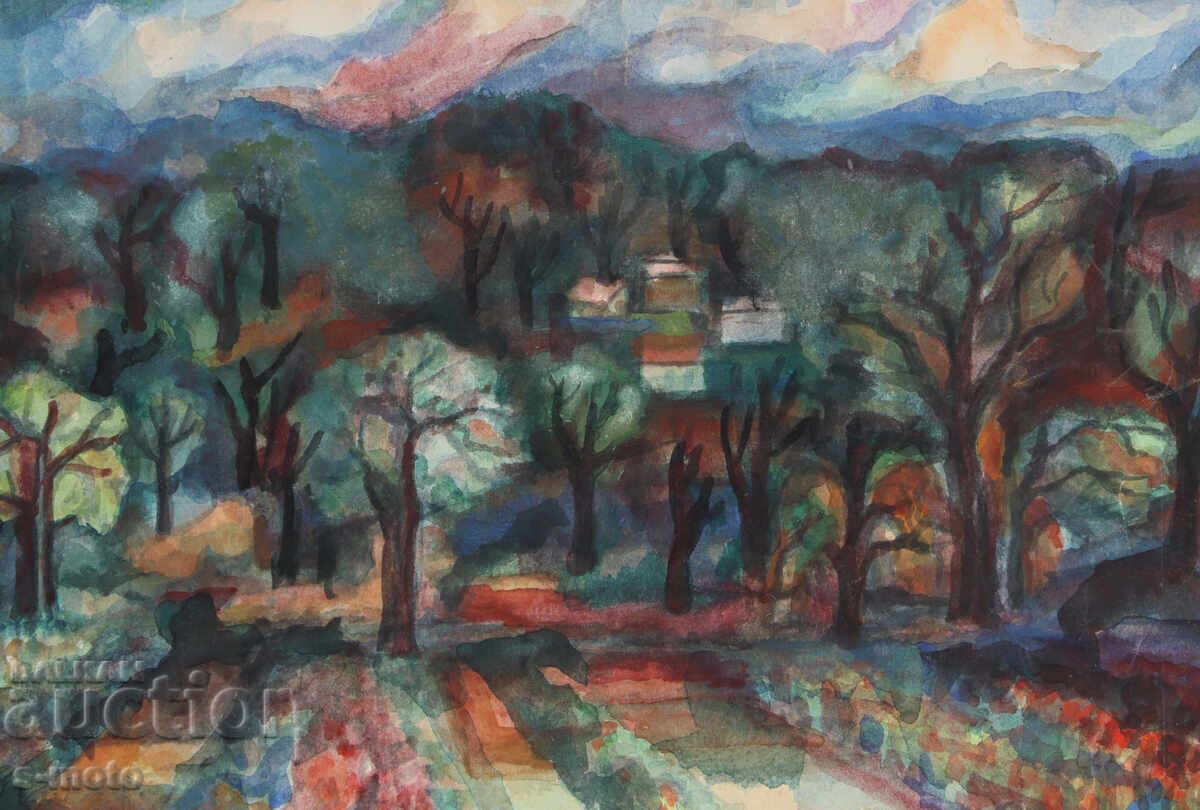 Tablou acuarelă peisaj Petar Petrov - 5