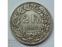 2 francs silver Switzerland 1947 B - silver coin #6