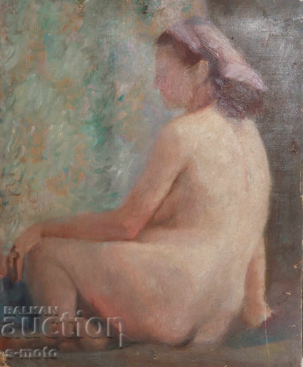 Tablou vechi în ulei, nud