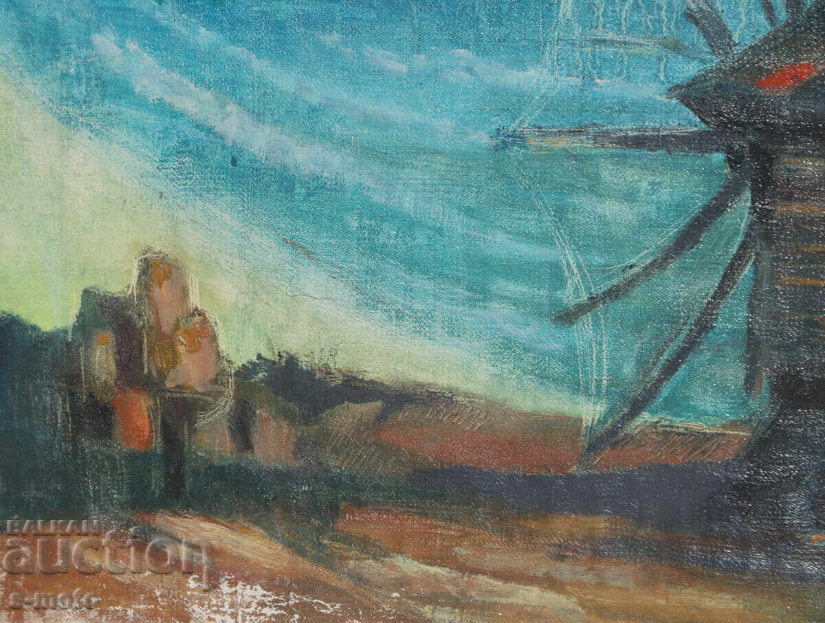 Pictură în ulei I. Marinov peisaj marin - 7