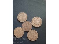 French "five-franc" coins. 900/1000