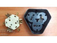 Triple wall socket - black - for 1 Euro