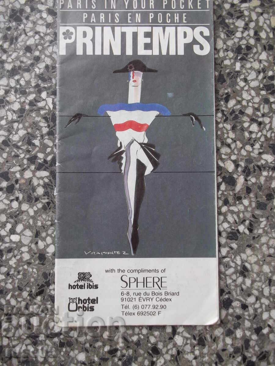 Card "Printemps - Paris in your pocket - 1984" Card "Printemps - Paris in your pocket - 1984"