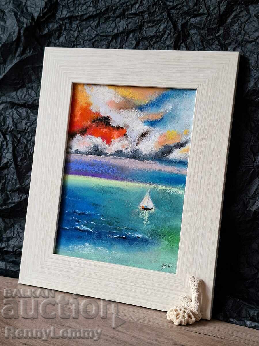 Înainte de furtună, pictură pastel, original cu preț € 32.00 | 62.59 BGN