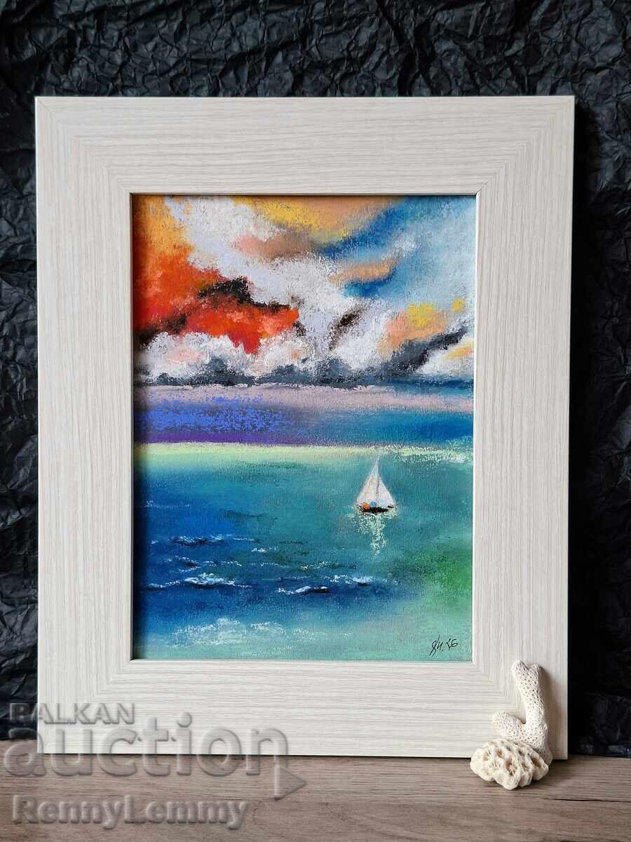 Licitație Înainte de furtună, pictură pastel, original