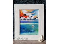 Înainte de furtună, pictură pastel, original