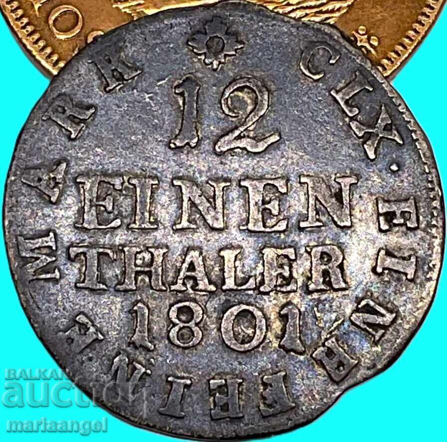 1/12 Taler 1801 Germania Saxonia Friedrich August III argint - 5 1/12 Taler 1801 Germania Saxonia Friedrich August III argint - 5