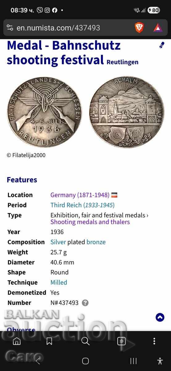 Licitație Medalie germană 1936 Licitație Medalie germană 1936