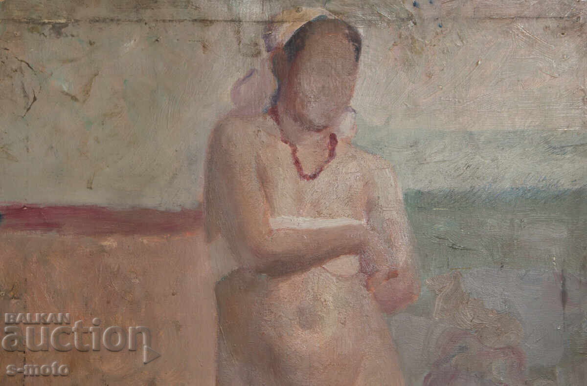 Livrarea Tablou vechi în ulei, nud