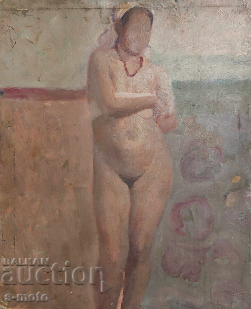 Tablou vechi în ulei, nud