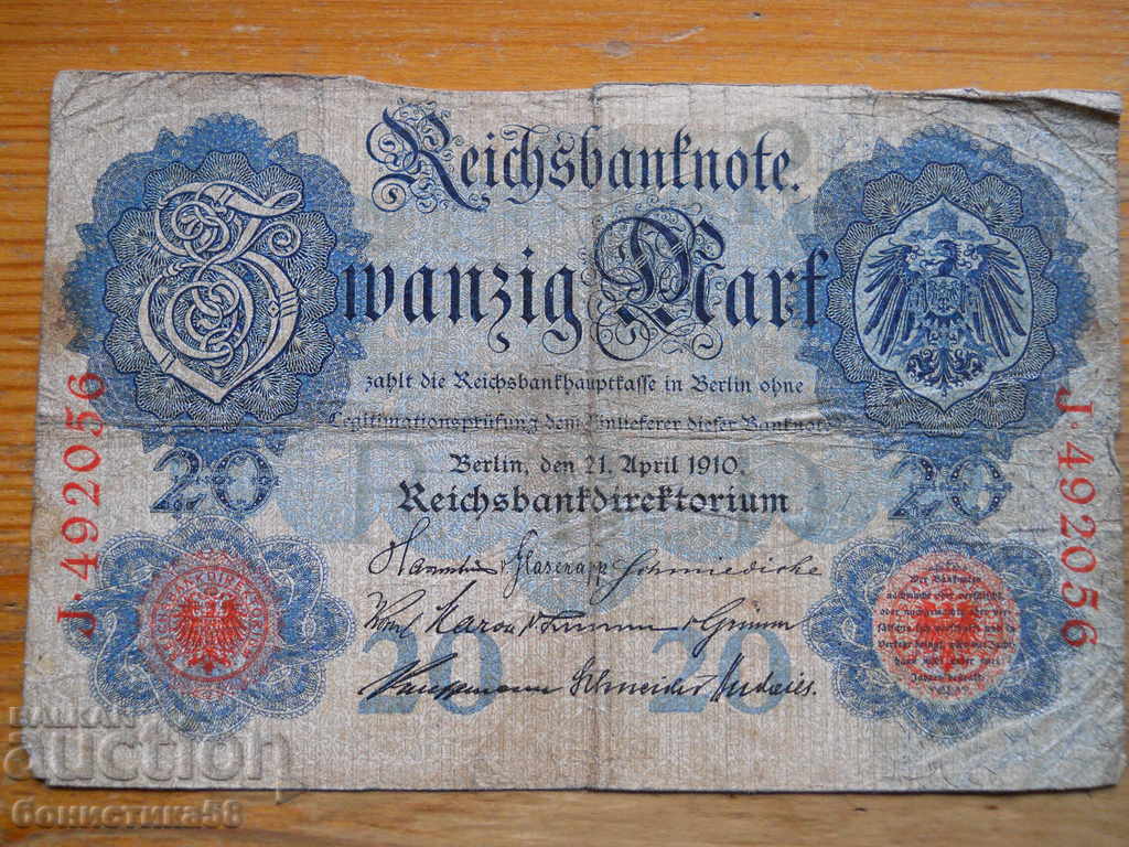 20 timbre 1910 - Germania ( F ) 20 timbre 1910 - Germania ( F )