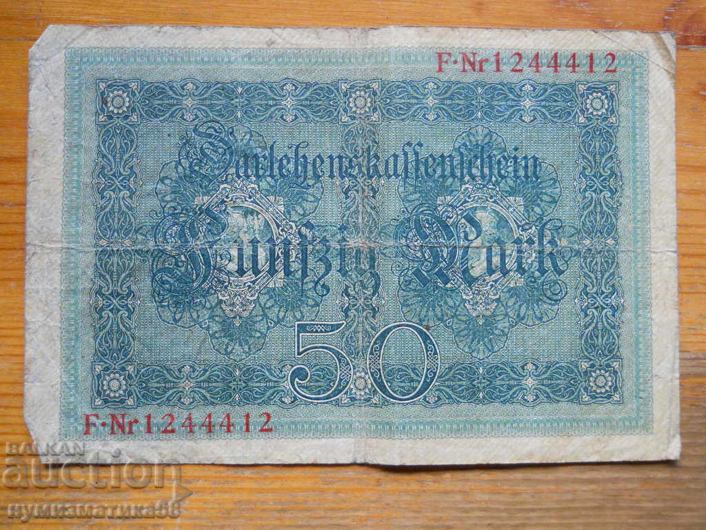 50 de mărci 1914 - Germania ( VG ) cu preț € 2.60 | 5.09 BGN 50 de mărci 1914 - Germania ( VG ) cu preț € 2.60 | 5.09 BGN