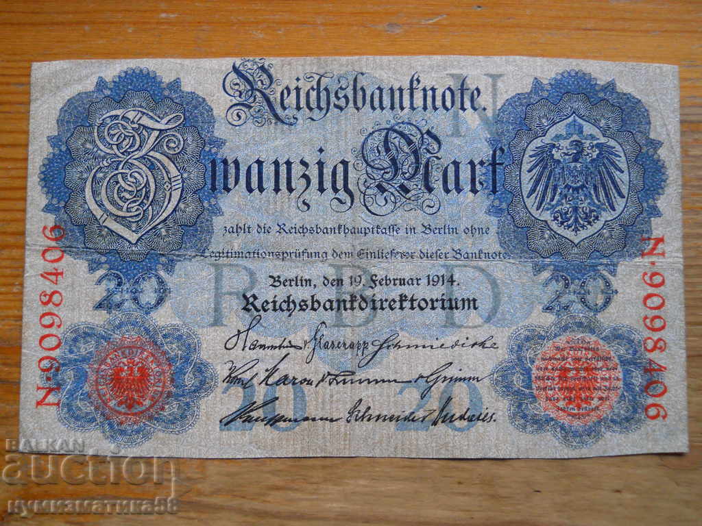 20 timbre 1914 - Germania ( VF ) 20 timbre 1914 - Germania ( VF )