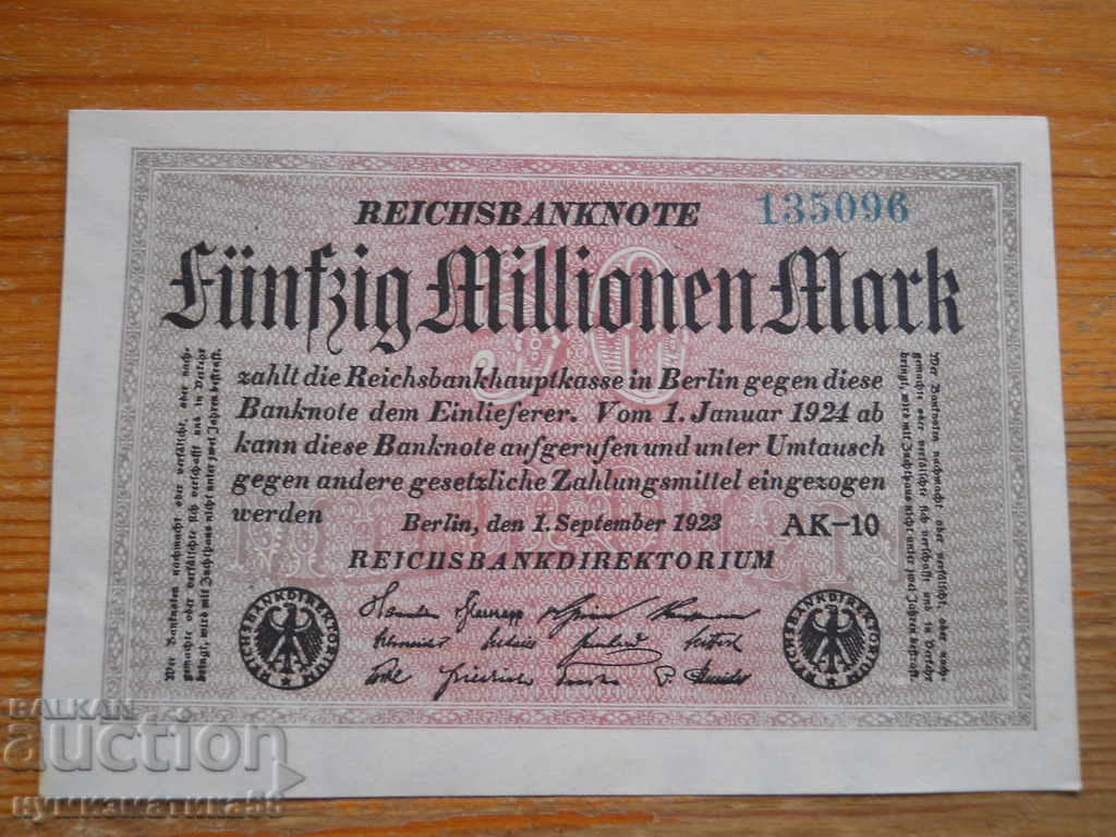 50 de milioane de mărci 1923 - Germania ( EF ) 50 de milioane de mărci 1923 - Germania ( EF )