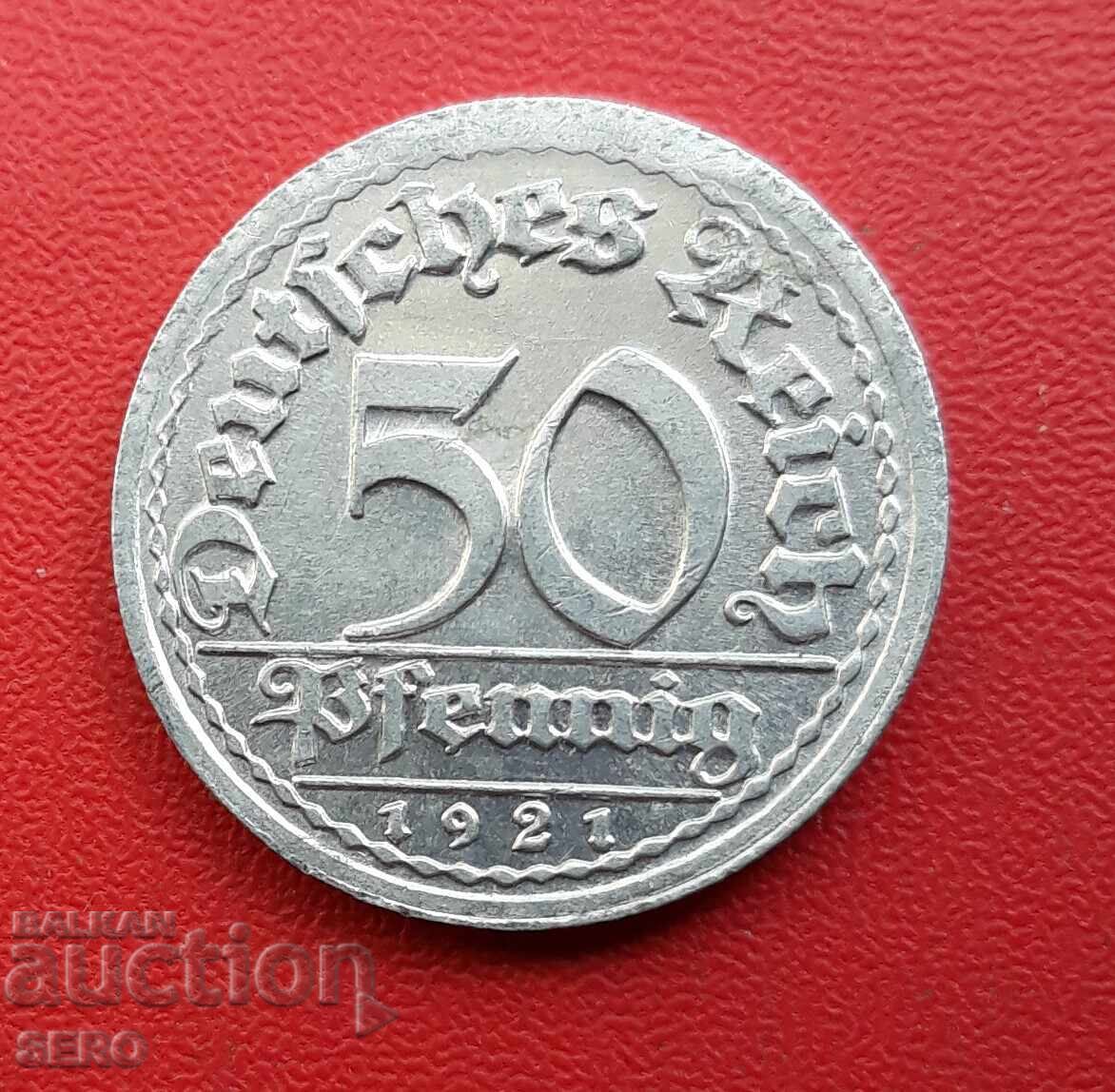 Германия-50 пфенига 1921 J-Хамбург