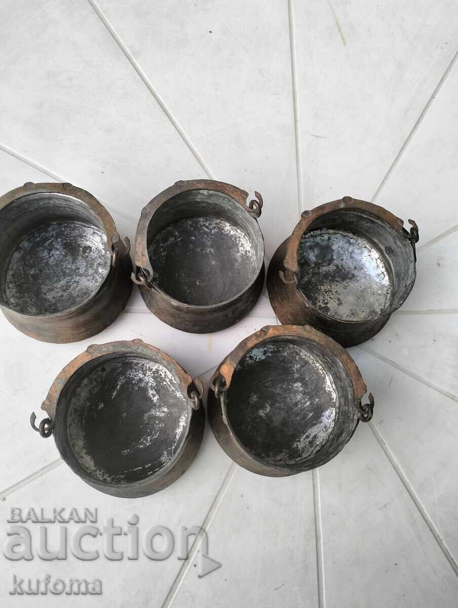 Delivery of Small copper buckets 5 pieces