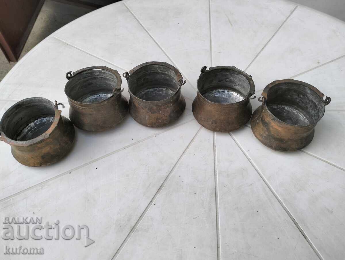 Small copper buckets 5 pieces - 6