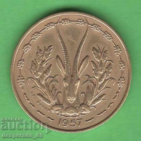 (¯`'•.¸ 10 franci 1957 AFRICA OCCIDENTALĂ FRANCEZĂ +TOGO •'´¯) cu preț € 2.90 | 5.67 BGN