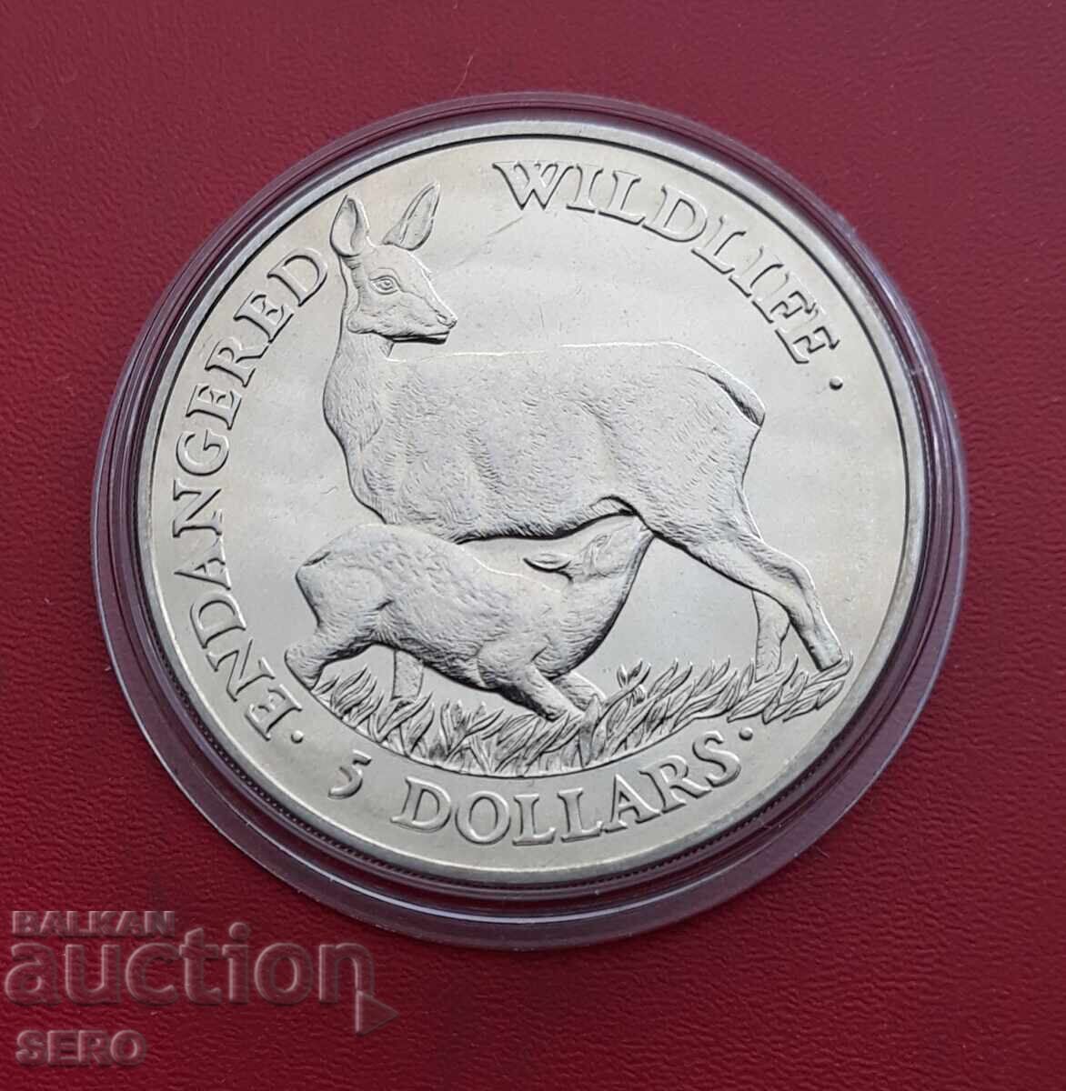 Cook Islands - "Endangered Wildlife" series - 5 Dollars 1991