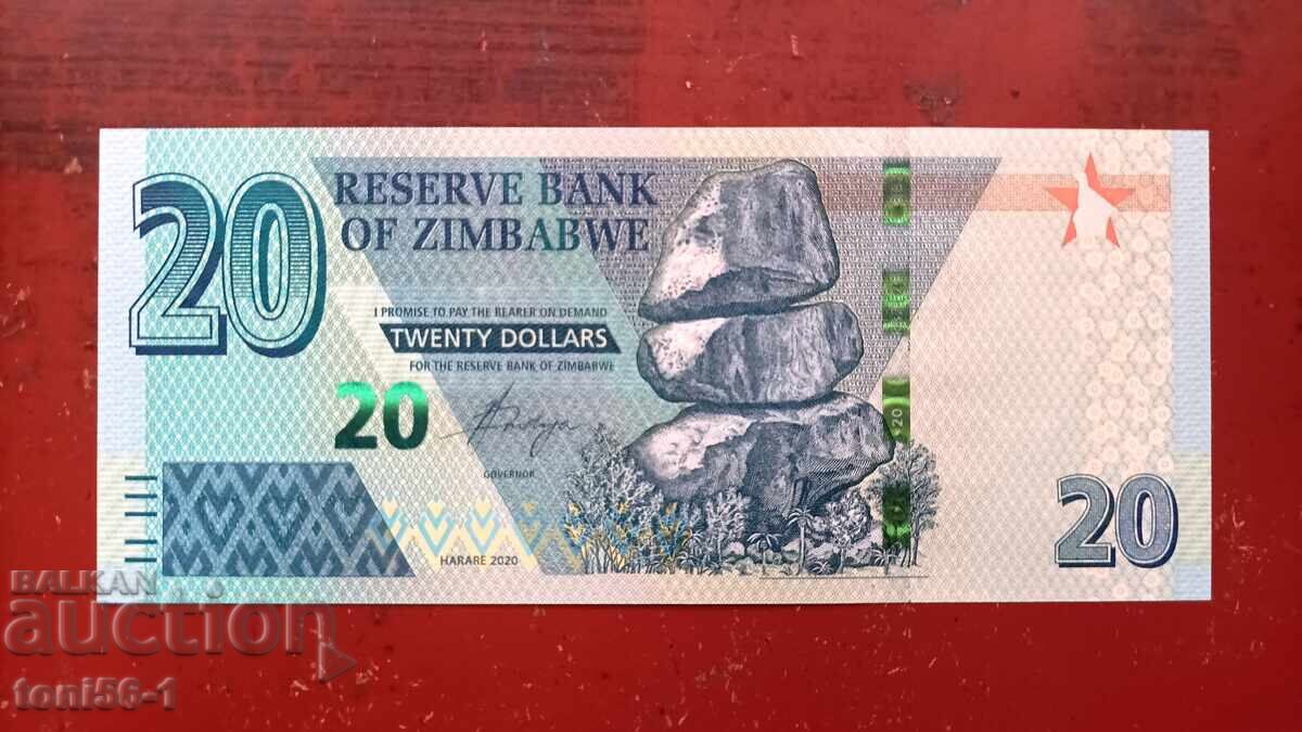 Ζιμπάμπουε 20 δολάρια 2020 UNC