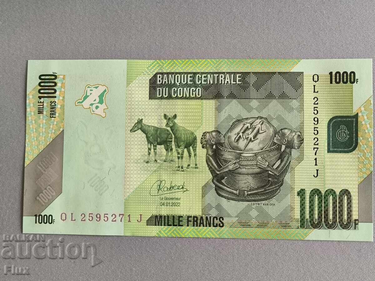 Bancnotă - Congo - 1000 franci UNC | 2022