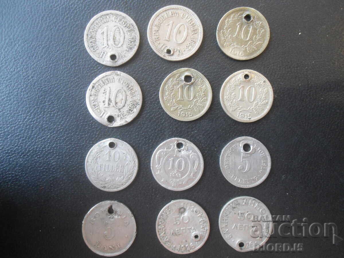 Monede vechi pentru bijuterii, 12 bucăți Monede vechi pentru bijuterii, 12 bucăți