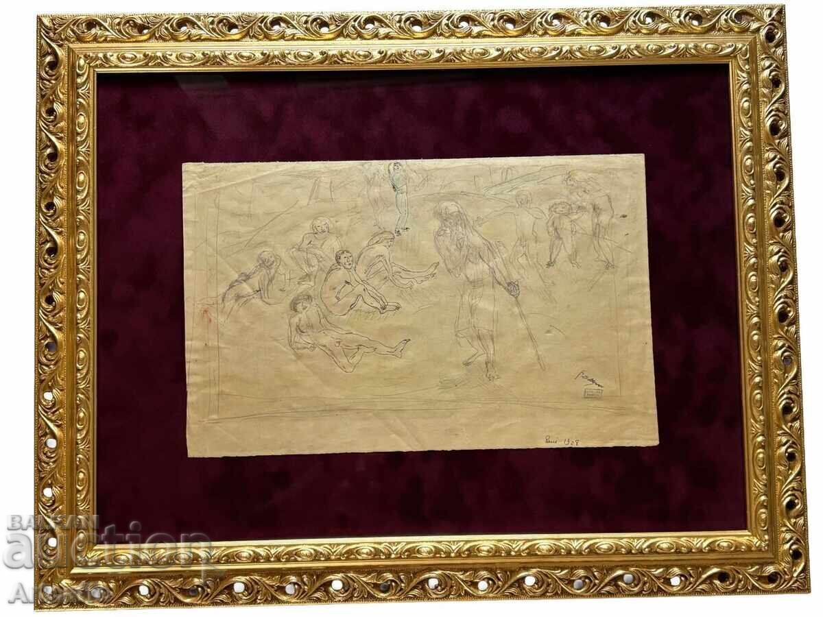 Jules Pascin - desen original tehnică mixtă, 1908 cu preț € 2000.00 | 3911.67 BGN Jules Pascin - desen original tehnică mixtă, 1908 cu preț € 2000.00 | 3911.67 BGN
