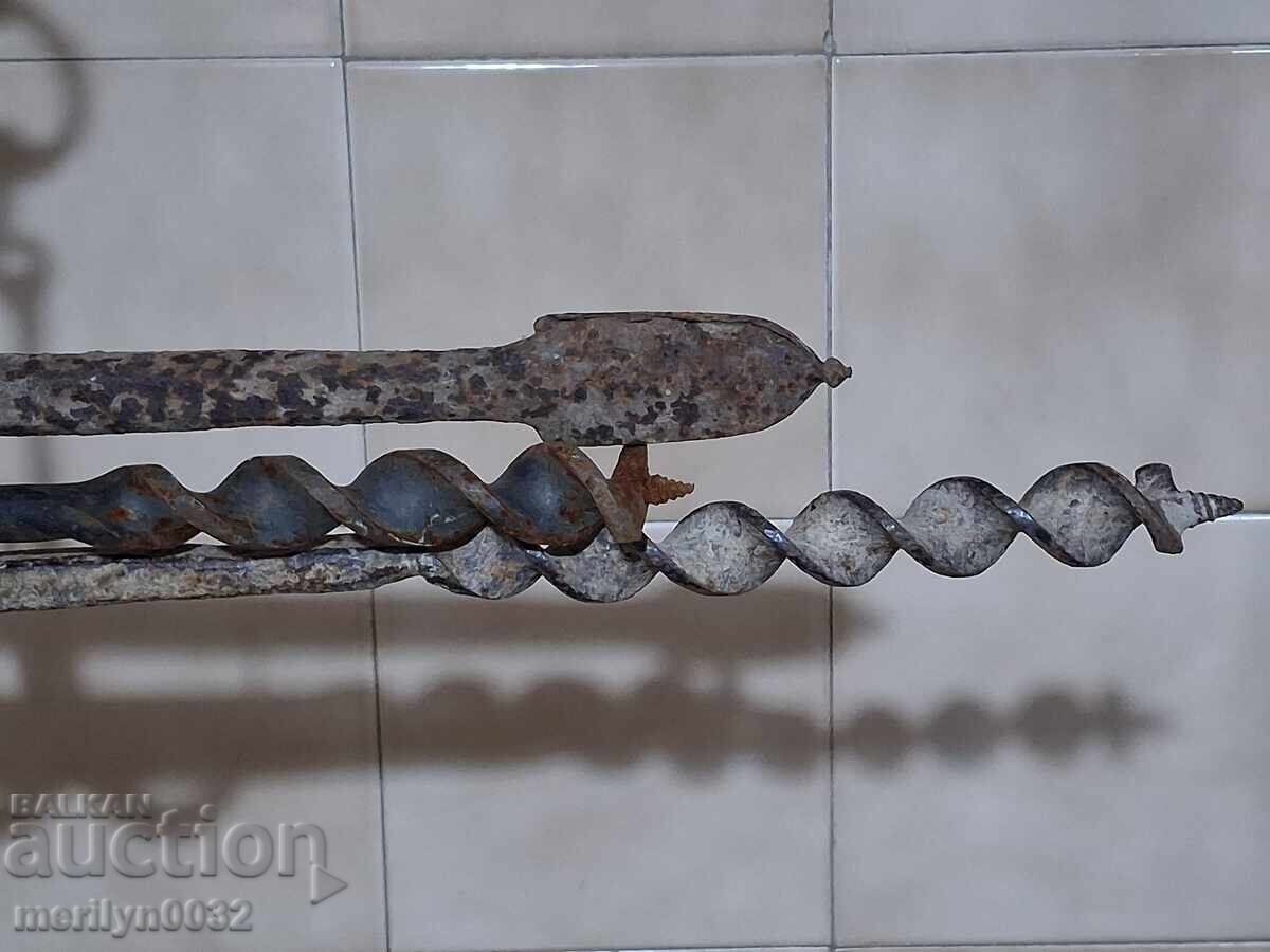 Стари примитивни 150 годишни маткапи бургия свредел - 6