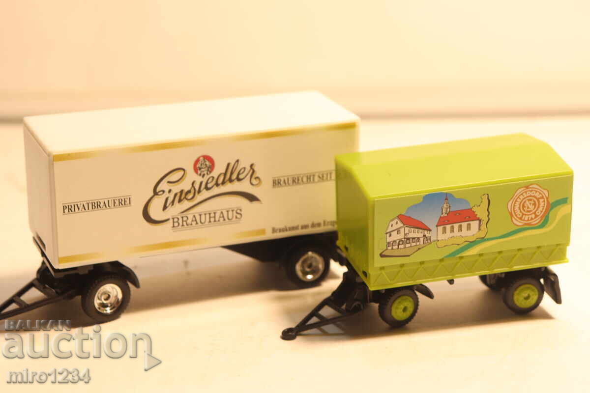 H0 1/87 LOT REMORCI 2 BUC. CAMION MAȘINUȚĂ MODEL cu preț € 1.52 | 2.97 BGN