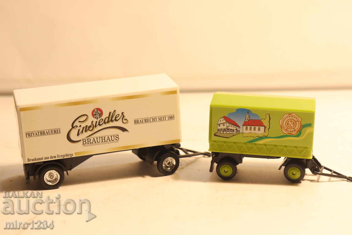Livrarea H0 1/87 LOT REMORCI 2 BUC. CAMION MAȘINUȚĂ MODEL