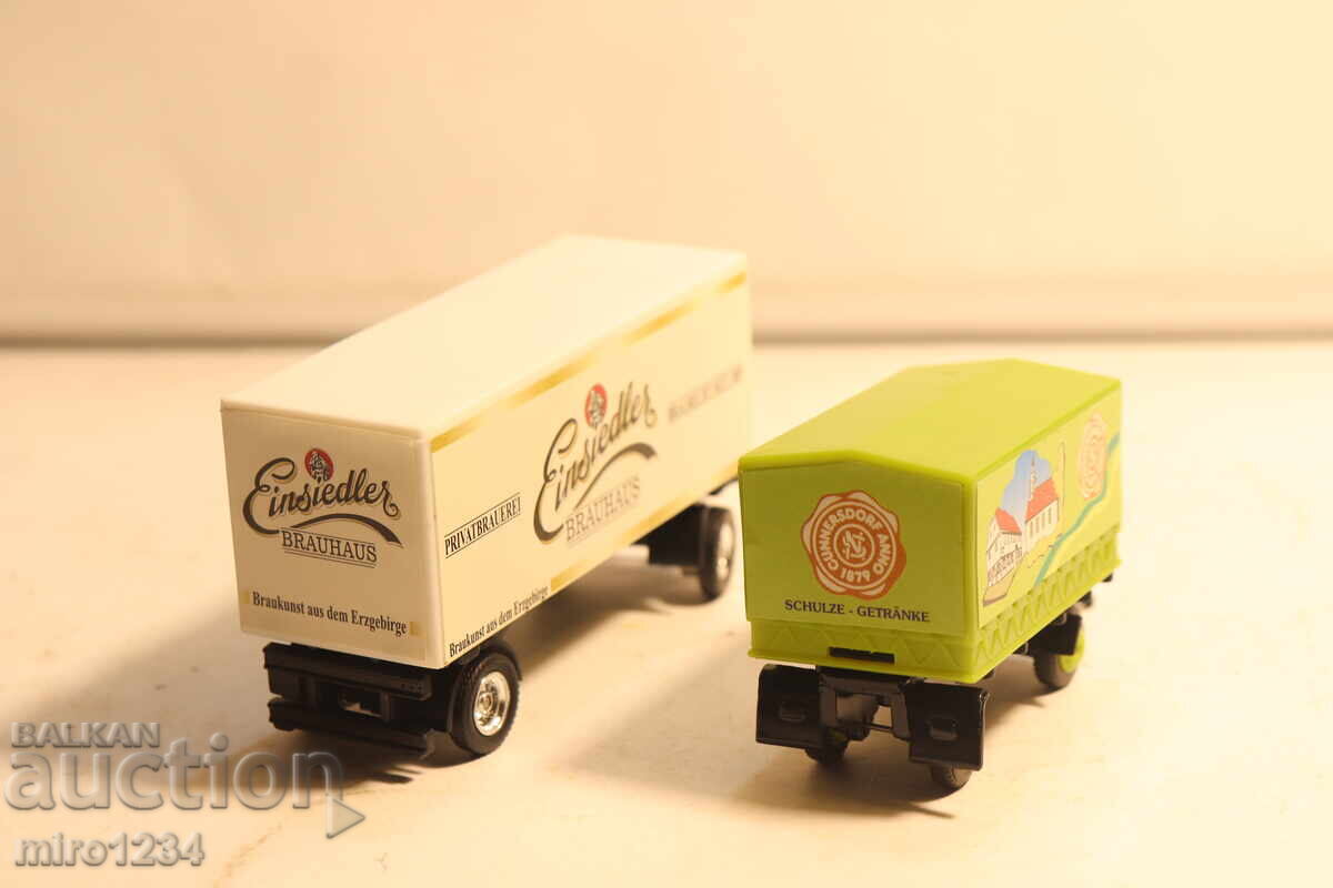 H0 1/87 LOT REMORCI 2 BUC. CAMION MAȘINUȚĂ MODEL - 5