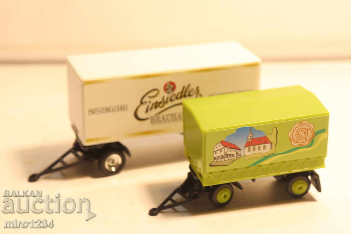 H0 1/87 LOT REMORCI 2 BUC. CAMION MAȘINUȚĂ MODEL