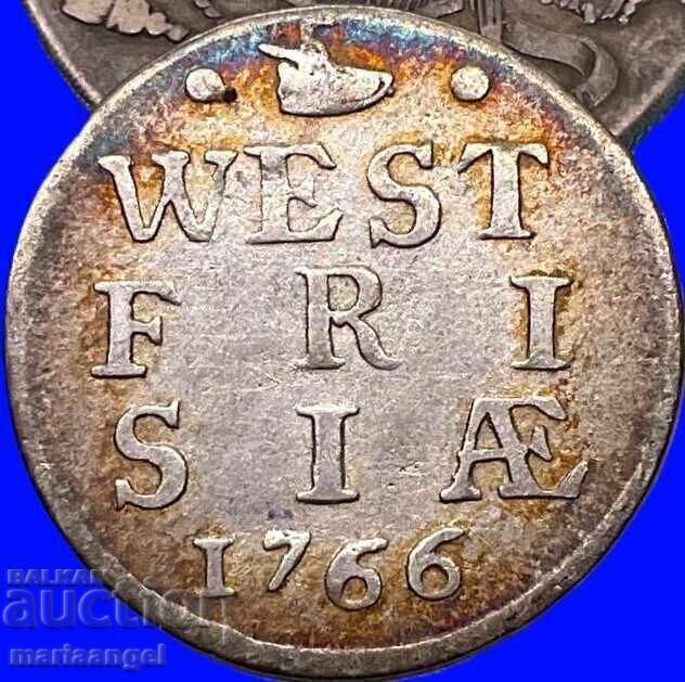 2 Stiver 1766 Frizia de Vest argint