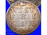 2 Stiver 1766 Frizia de Vest argint