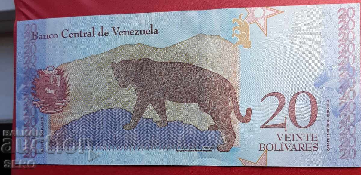 Bancnota-Venezuela-20 bolivar 2018 cu preț € 0.30 | 0.59 BGN