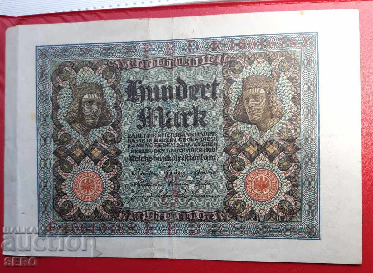 Bancnotă-Germania-100 mărci 1920