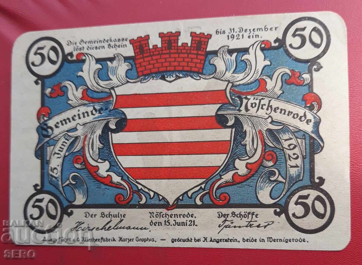 Banknote-Germany-Saxony-Nüschenrode-50 Pfennig 1921