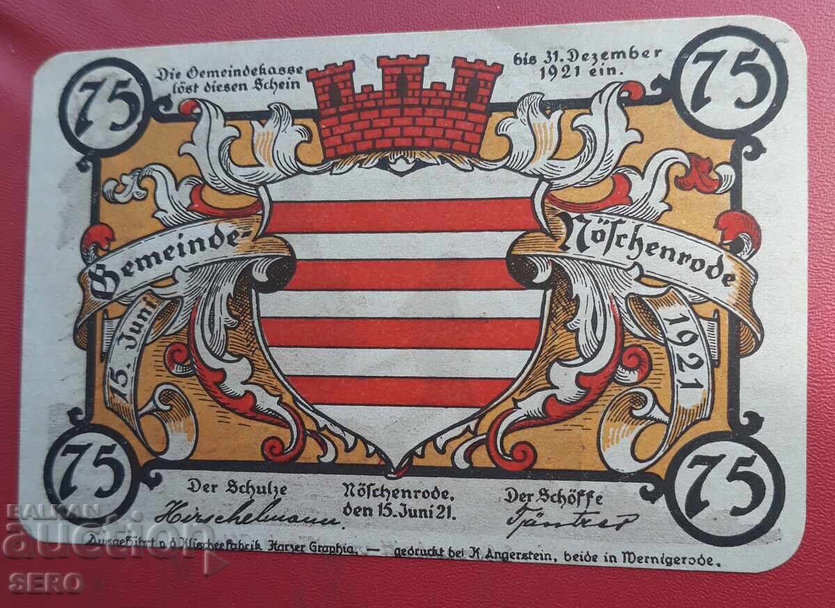 Banknote-Germany-Saxony-Nüschenrode-75 Pfennig 1921